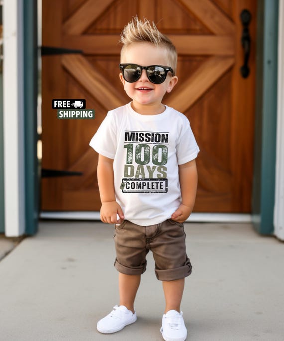 Boys Mission 100 Days Shirt, Military School Tee