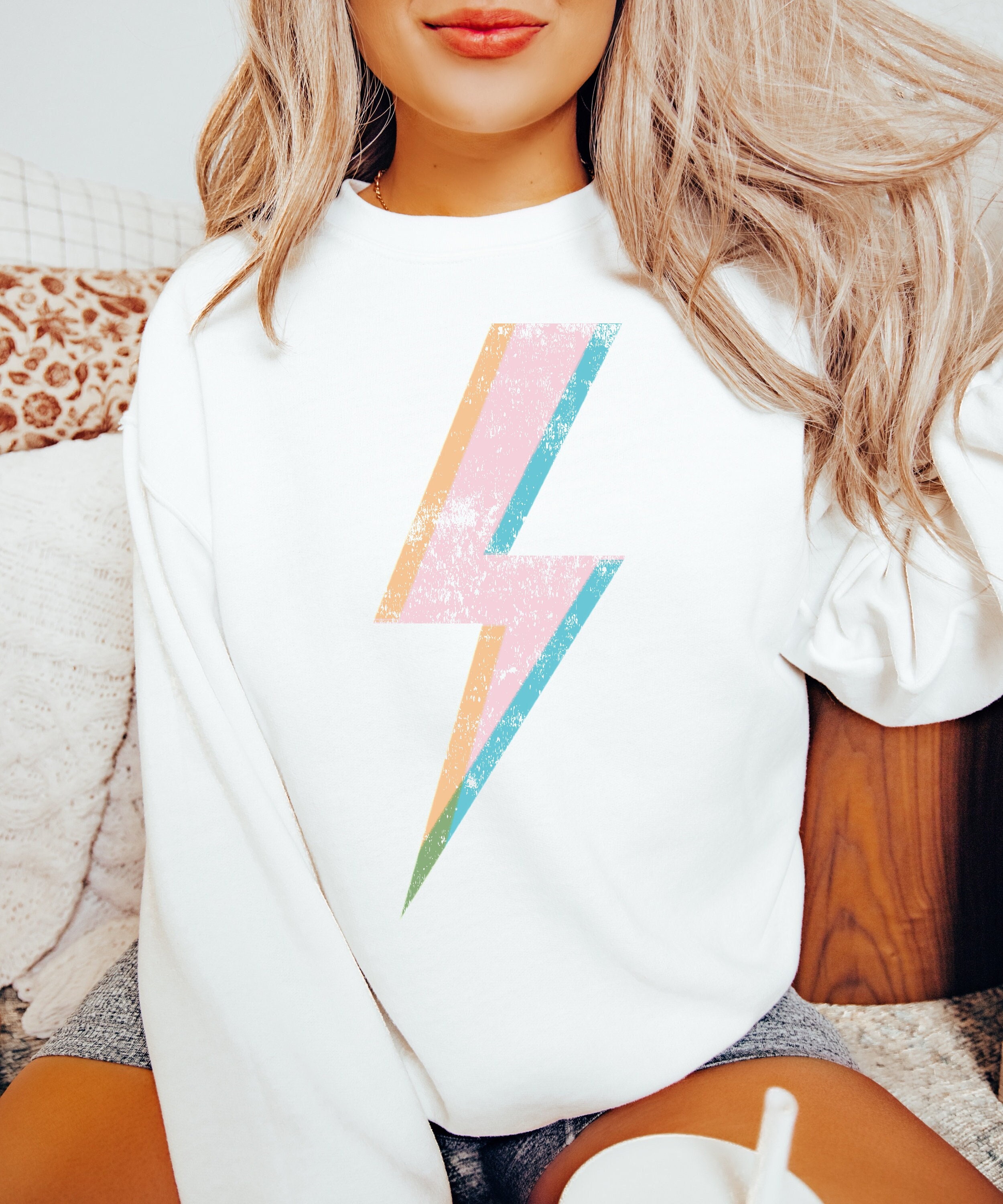 Lightning Bolt Sweatshirt Etsy