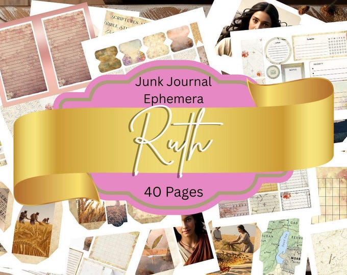 Ruth Junk Journal Ephemera 40 Pages Over 280 Individual Pieces. Digital ...