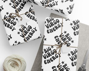Inpakpapier astrologie, inpakpapier dierenriem, inpakpapier verjaardag Maagd, inpakpapier maansterren, cadeau Maagd, inpakpapier Maagd, inpakpapier horoscoop