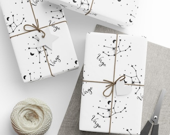 Inpakpapier astrologie: sterren sterrenbeeld, maagd cadeau