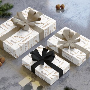 Custom name wrapping paper.