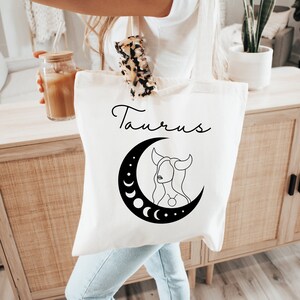 Zodiac Tote Bag, Bridesmaids Tote Bag, Zodiac Bridesmaids Gift, Birthday Gift, Celestial Wedding