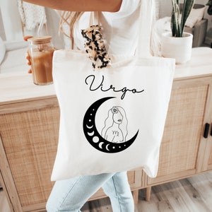 Zodiac Tote Bag, Bridesmaids Tote Bag, Zodiac Bridesmaids Gift, Birthday Gift, Celestial Wedding