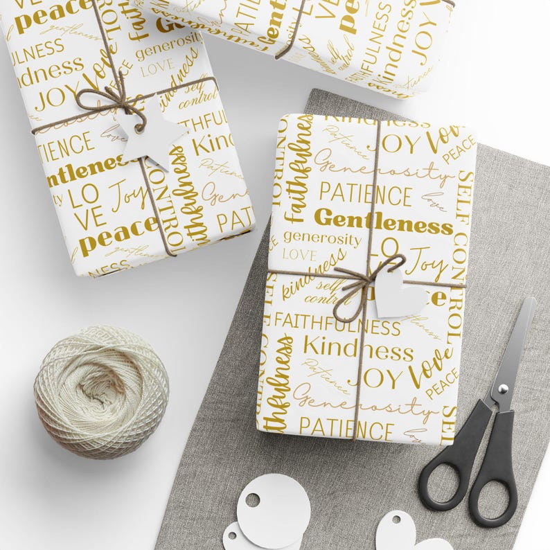 Christian wrapping paper, christmas wrapping paper, fruitage of the spirit wrapping paper
