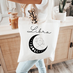 Zodiac Tote Bag, Bridesmaids Tote Bag, Zodiac Bridesmaids Gift, Birthday Gift, Celestial Wedding