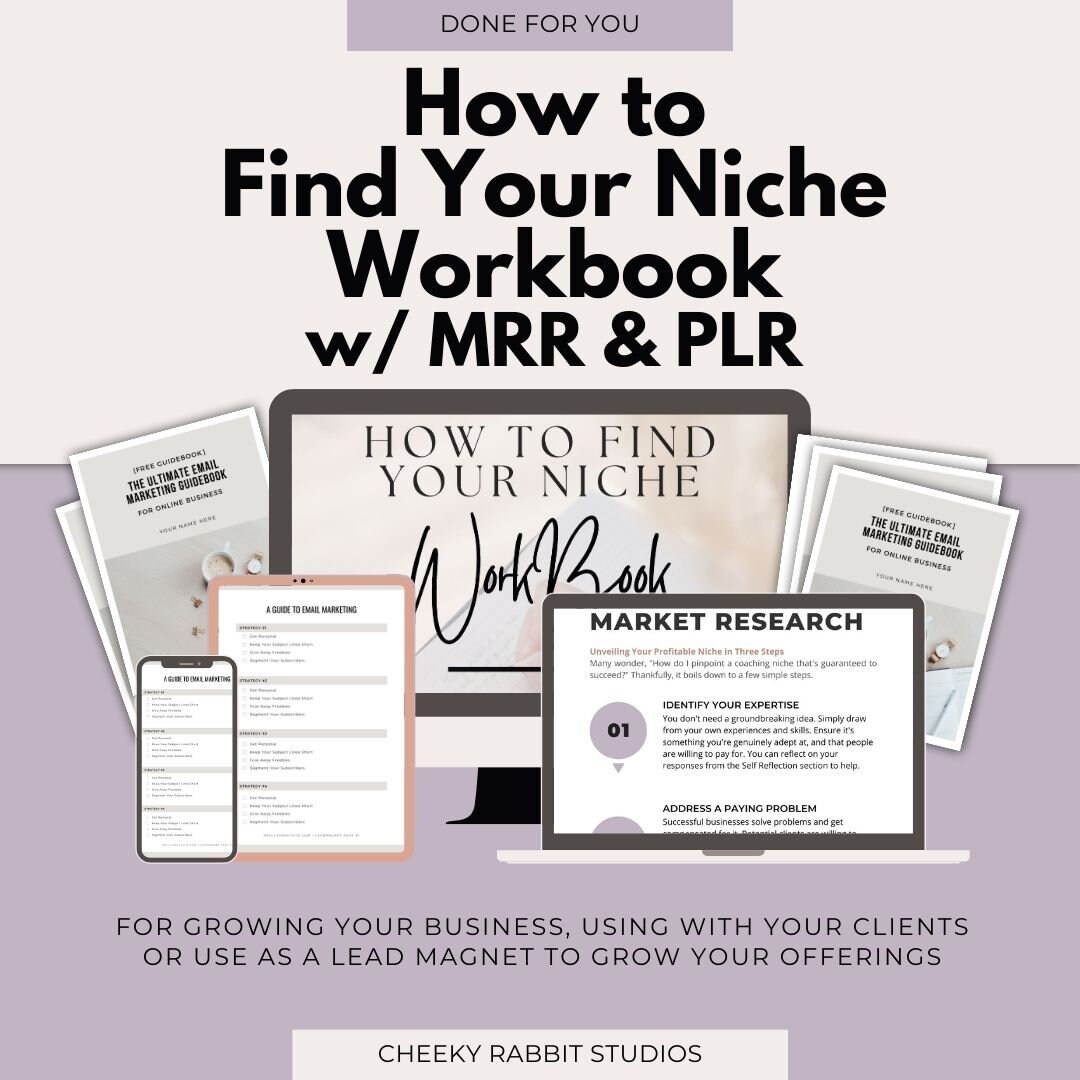 How to Find Your Niche A done for You Workbook, Master Resell Rights ...