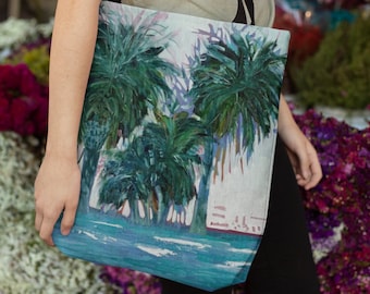 Bolso de mano de arte tropical-Bolso de mano tropical-Bolso tropical-Flores tropicales tote-Bolso de mano de playa-Bolso de mano de lona-Bolso de mano floral-Regalo de damas de honor