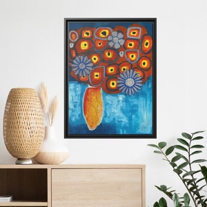 Abstract floral wall art Dopamine wall art Floral wall art Maximalist art print Funky abstract art Dopamine decor Mixed media wall art