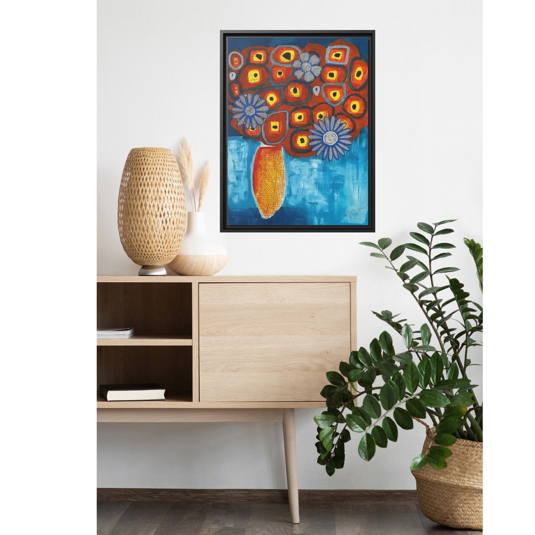 Abstract Floral Wall Art Dopamine Wall Art Floral Wall Art Maximalist ...