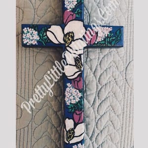 hand-painted wooden cross