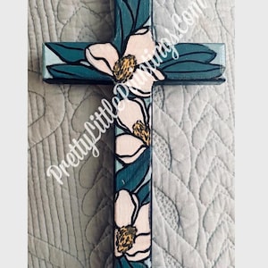 hand-painted wooden cross
