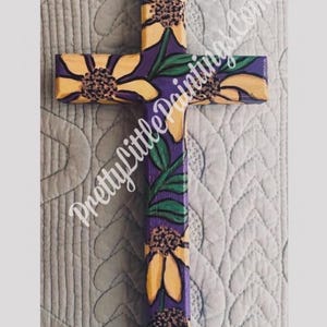 hand-painted wooden cross