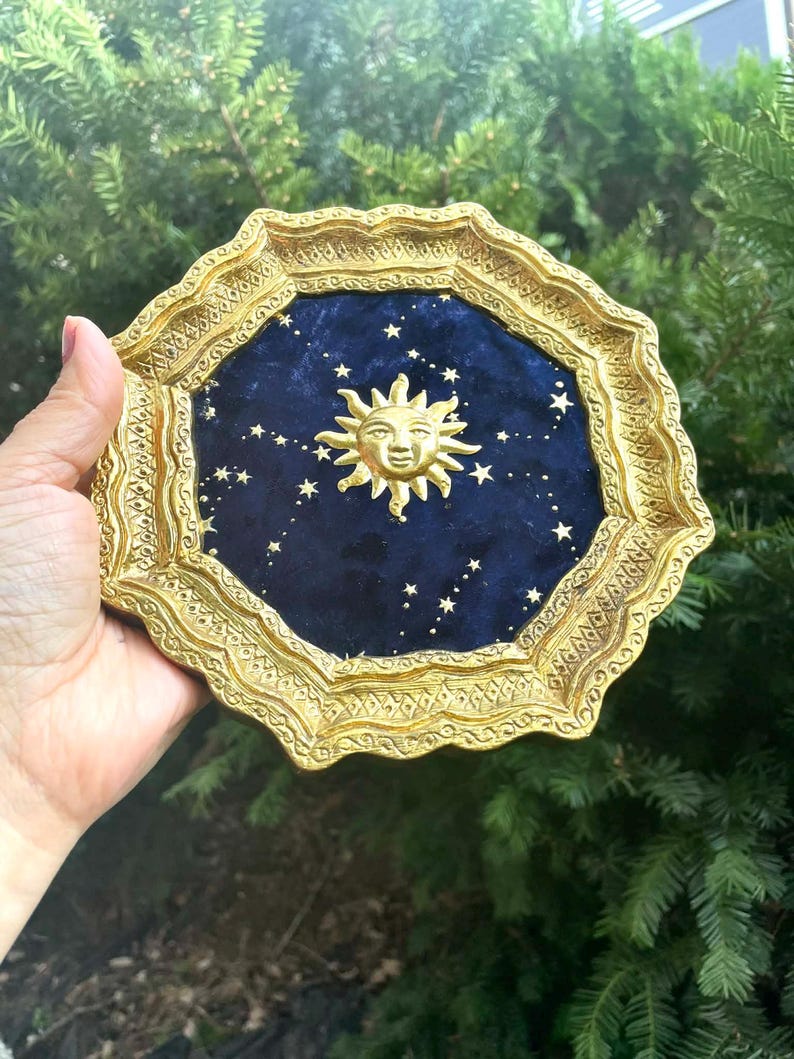 Sun Face Frame Vintage Sun Face Picture Frame: Gold Ornate Celestial Decor - Etsy