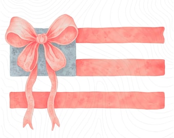 Preppy amerikanische Flagge PNG, Adrette Bogen-Flagge, Adretter Vaterländischer Clip Art, Kokette 4.Juli Preppy, Grandmillennial 4.Juli