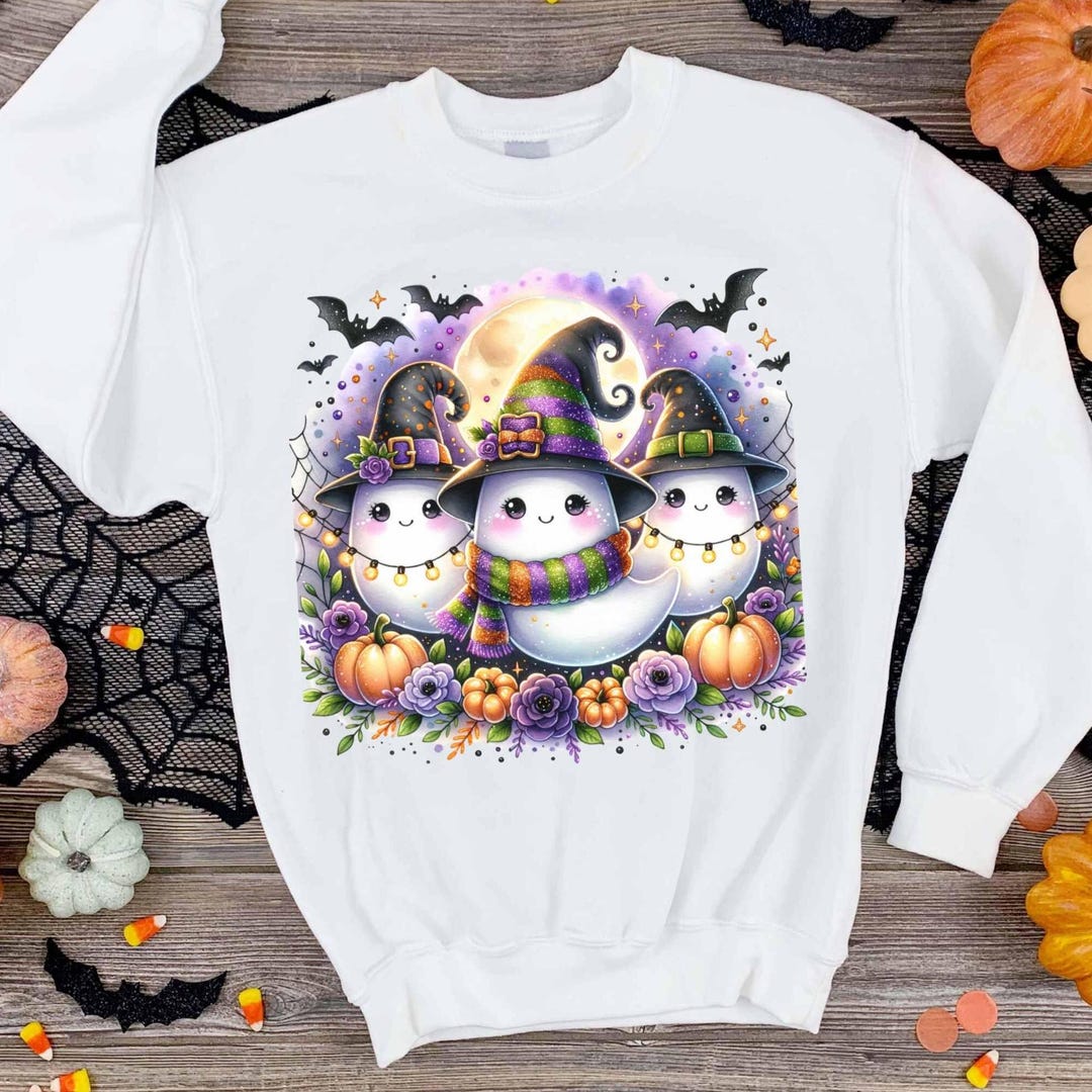 Fall PNG, Cute Ghost Halloween PNG, Floral Ghost Sublimation Design ...