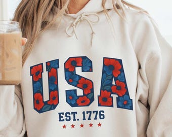 Floral USA Png, Retro America Png, 4th Of July PNG, 4th Of July Sublimation Design, America Coquette Png, Patriotic Png, Girly png