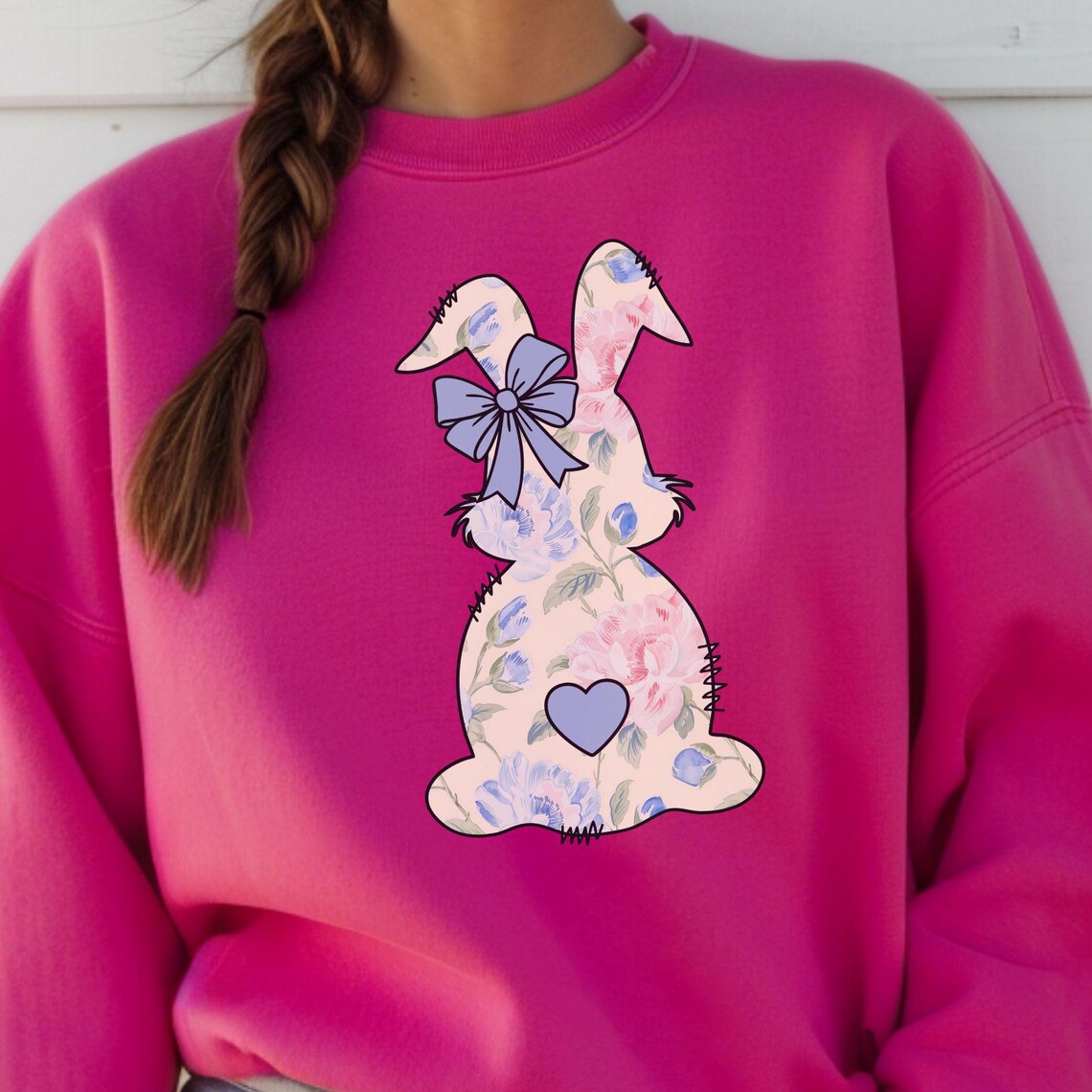 Trendy Floral Toile Easter Bunny PNG, Grand Millennial Sublimation PNG ...