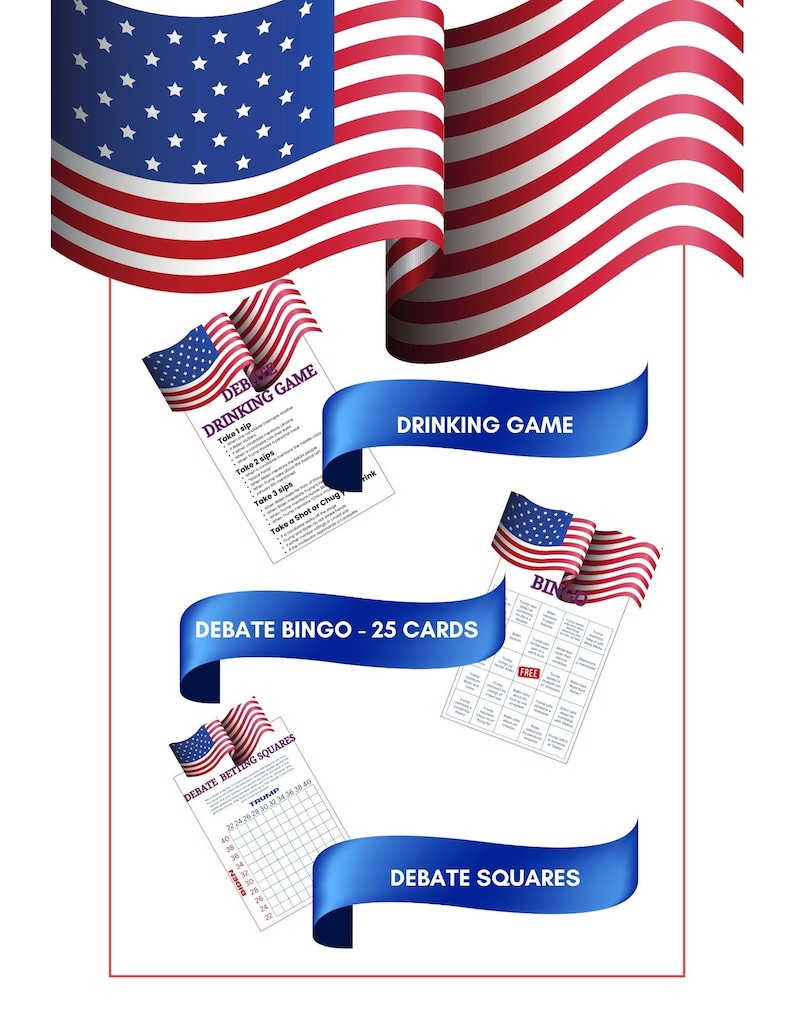 Debate Party Bundle, 2024 Election Party Games, Election Debate Bingo