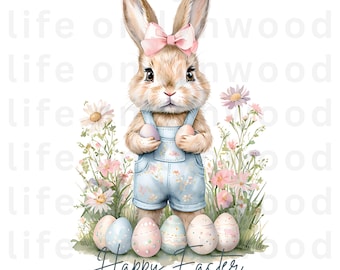 Coquette Easter Bunny Floral png, Easter Bunny png, Coquette Easter png, Retro Easter png, Girly Easter Kids Bow, Bunny png, Spring Floral