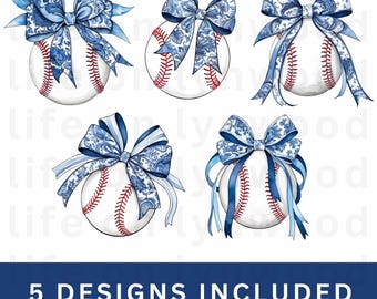 Coquette blue bow baseball png file, baseball png file, Png file download, Sublimation png file, baseball png design, baseball png