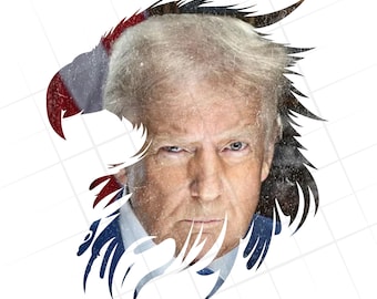 Präsident Donald Trump PNG Digitaler Download Trump Distressed Portrait png Hochwertige Sublimationsdateien Digitaler Trump Adler patriotische Kunst