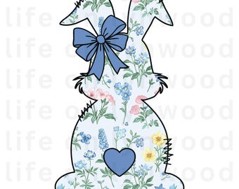 Trendy Toile Floral Easter Bunny PNG, Grand Millennial Sublimation PNG, Preppy Rabbit Shirt Design, Grandmillennial Bunny PNG