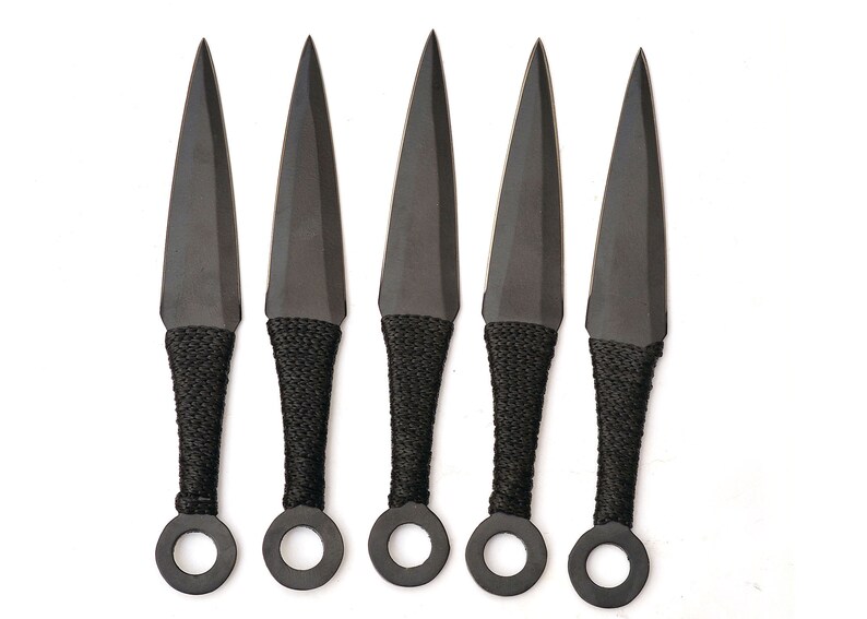 Handmade Pack of 5 Throwing Knife, Ninja Knife, Kunai Knife, Hunting
