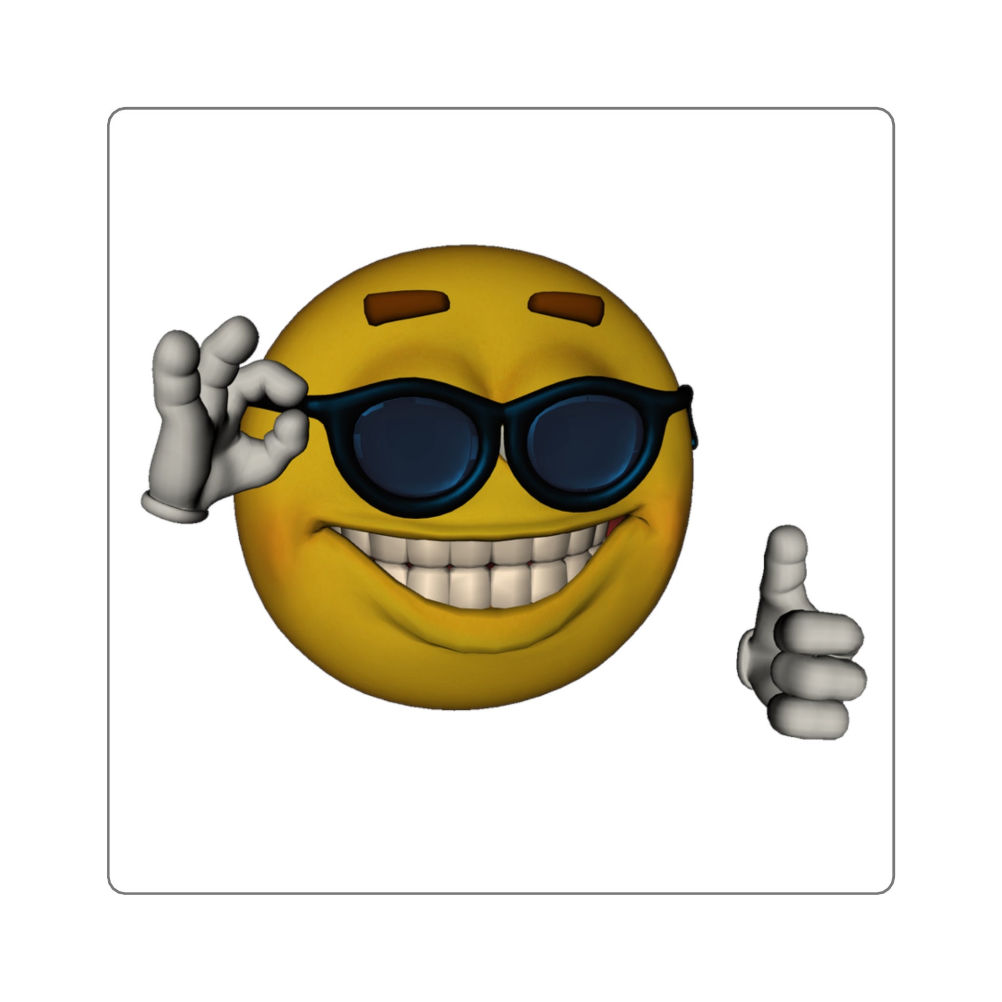 Smiley Sun Glasses Thumbs up Meme Square Stickers - Etsy