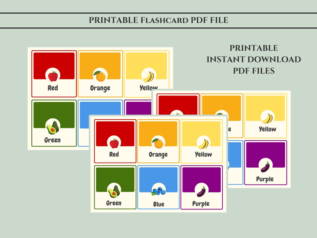 Printable Learning Flash Card, Kids School Educational Flashcard ...