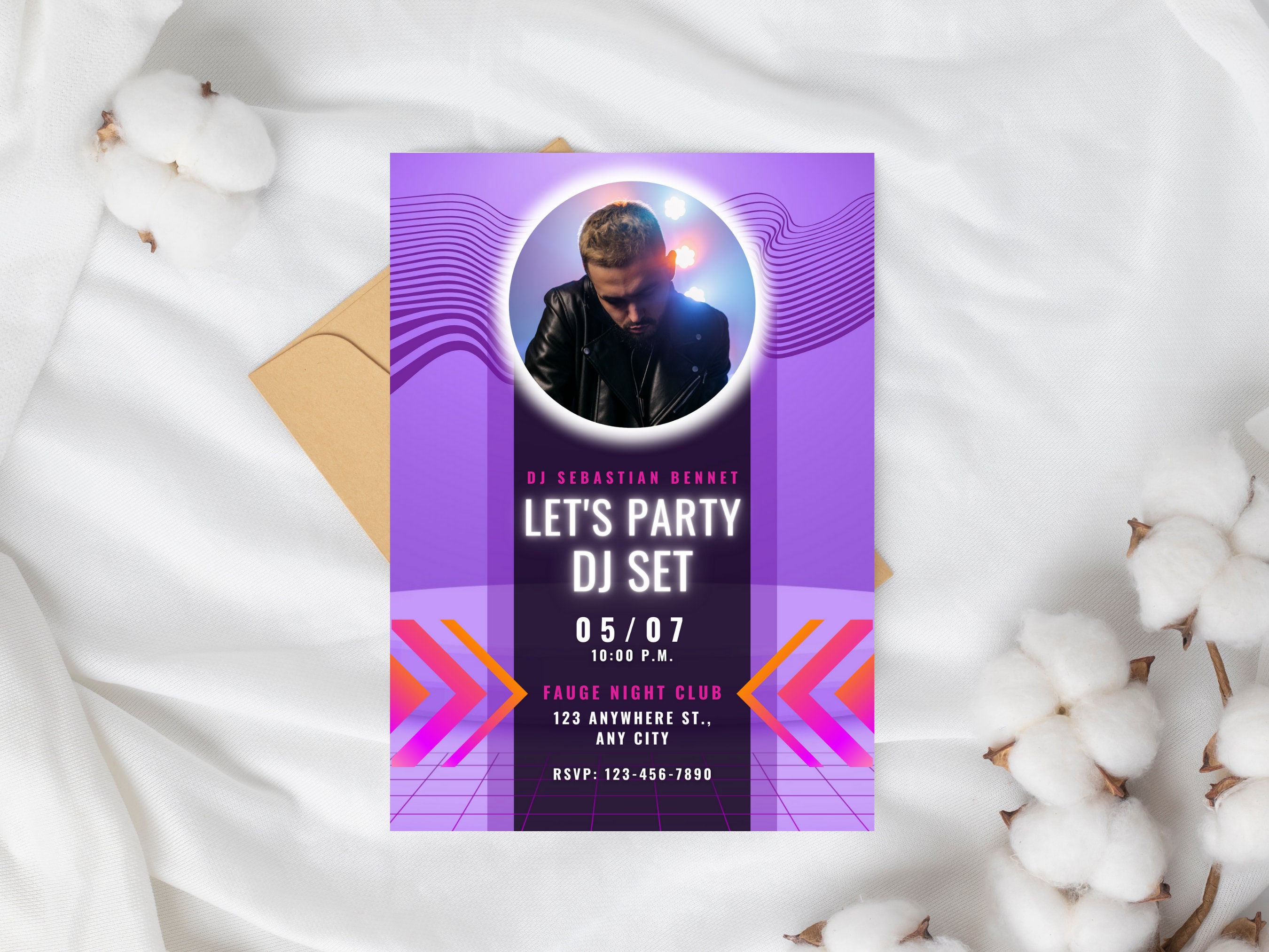 Editable Night Party Invitation, Let's Party Invitation, Night Party ...