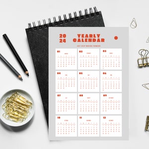 Printable 2024 Calendar, Sunday Calendar Start, Wall Calendar 2024, 2024 Calendar Print, Printable PDF Calendar, Instant Download
