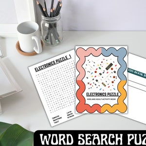 Word Puzzle Bundle | Activity Book For Kids And Adults  | Word Search |Electronics Word Search Pages | Printable Book | Instant Download