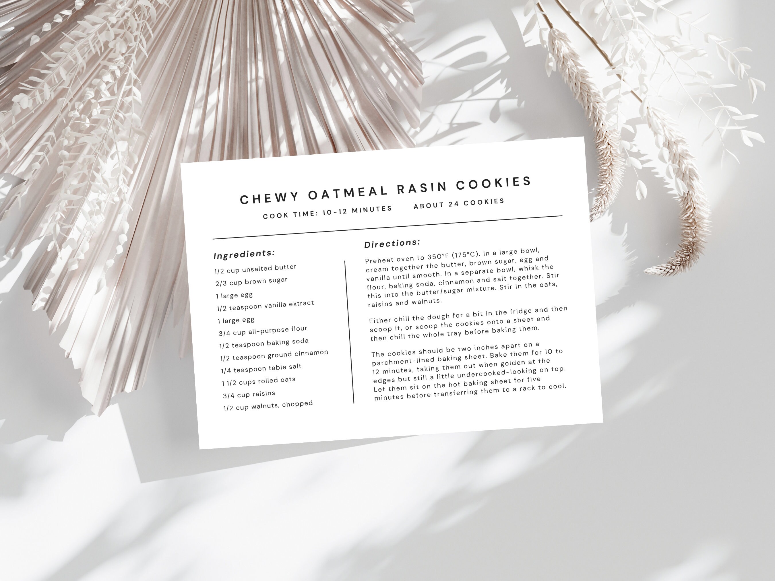 Printable Recipe Card, Editable Recipe Card Template, Recipe Card Edit in Canva, Recipe Card Template PDF FILE, Instant Download