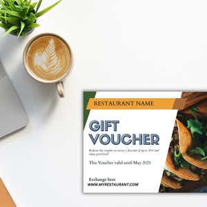 Certificado de regalo editable Tarjeta de fidelización, Programas de fidelización de restaurantes, Plantilla editable, Retención de clientes, Descuentos en alimentos, Descarga instantánea