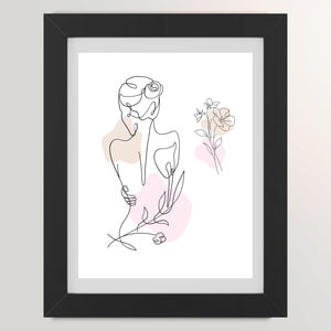 Printable Woman Line Drawing Art Print, Minimalist One Line Wall Home Decor, Female Body Print Art Poster, Modern Body Line Art Download