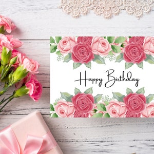 Printable Happy Birthday Greetings card, Card of Appreciation, Gratitude Print at Home Card, Printable PDF File, Instant Download
