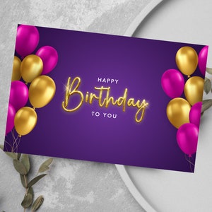 Printable Greetings Card, Printable Birthday Card, Digital Greeting Card, Print at Home, Printable PDF File, Instant Download
