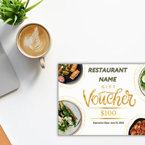 Cartão de fidelidade de vale-presente editável, programas de fidelidade em restaurantes, modelo editável, retenção de clientes, descontos em alimentos, download instantâneo
