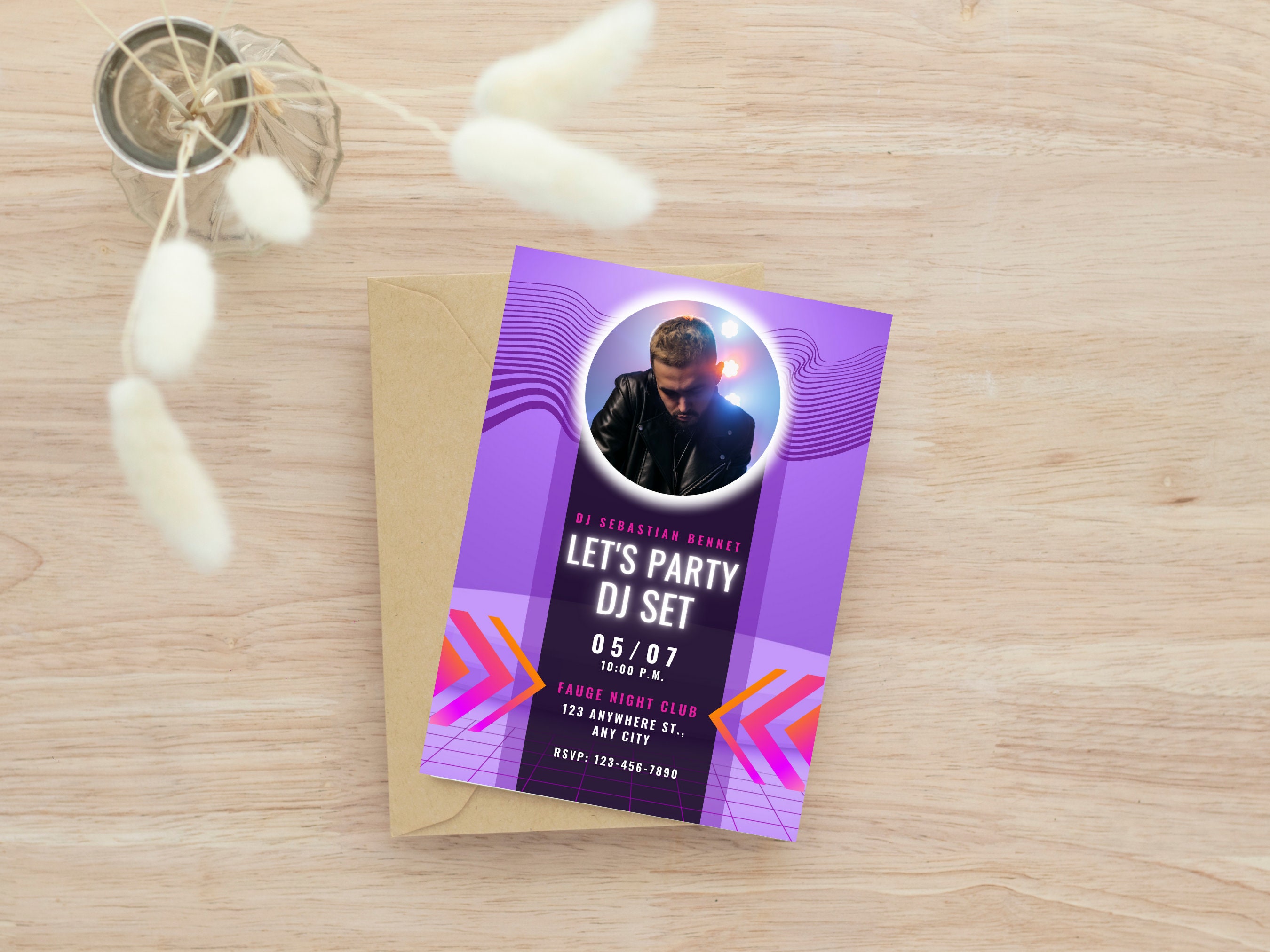 Editable Night Party Invitation, Let's Party Invitation, Night Party ...