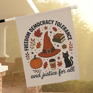 Subtle Anti Trump Fall Garden Flag Anti Trump Halloween Flag FDT Garden Flag Political Halloween Liberal Yard Sign Resistance Flag