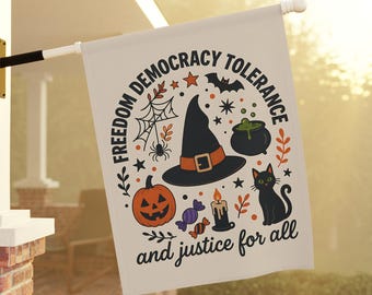 Anti Trump Halloween Flag Subtle Anti Trump Fall Garden Flag FDT Garden Flag Political Halloween Liberal Yard Sign Resistance Flag