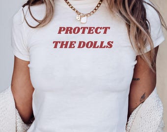 Protect The Dolls Trans Rights Shirt Y2K Pride Baby Tee Protect Trans Kids LGBTQ Shirt Subtle Trans Pride Feminist Shirt Human Rights Tee