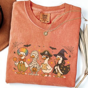 Halloween Goose Shirt Trick Or Treat Goose Tee Funny Halloween Comfort Colors Shirt Silly Goose Spooky Season Shirt Spooky Goosey Shirt