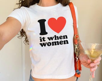 Lesbian Pride Shirt Y2K Baby Tee WLW Shirt Sapphic Top Funny Gay Shirt Femme Lesbian Tee Pride Outfit Subtle Pride Top LGBTQ Gift For Women