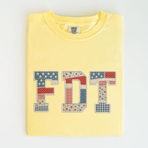 FDT 4th Of July Liberal Shirt Comfort Colors Anti Trump Shirt FDT Shirt Faux Patchwork Tee Protect Democracy Shirt 250th Anniversary