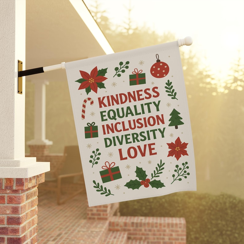 Gift Inclusion Sign Kindness Equality Inclusion Diversity Garden Flag Polite Anti Maga Flag ...