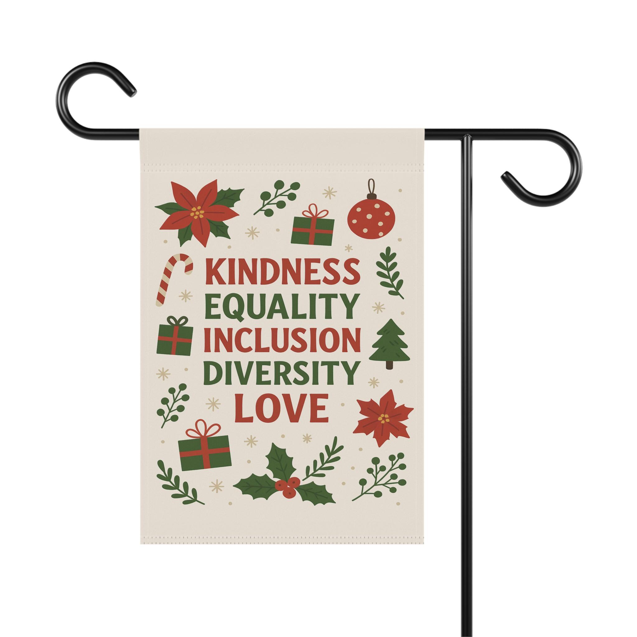Gift Inclusion Sign Kindness Equality Inclusion Diversity Garden Flag Polite Anti Maga Flag ...