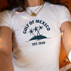 Golf van Mexico Est 1550 Y2k baby-T-shirt anti-Trump trendy T-shirt Mexico baby-T-shirt Gulf Coast shirt grafische baby-T-shirt leuk cadeau voor democraat
