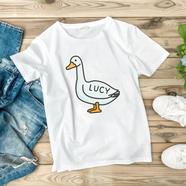 Personalized Name Silly Goose Infant Shirt Custom Loosey Goosey Children TShirt Goose Crewneck Tee Cute Humor Shirt Lucy Goosey Kids Tee